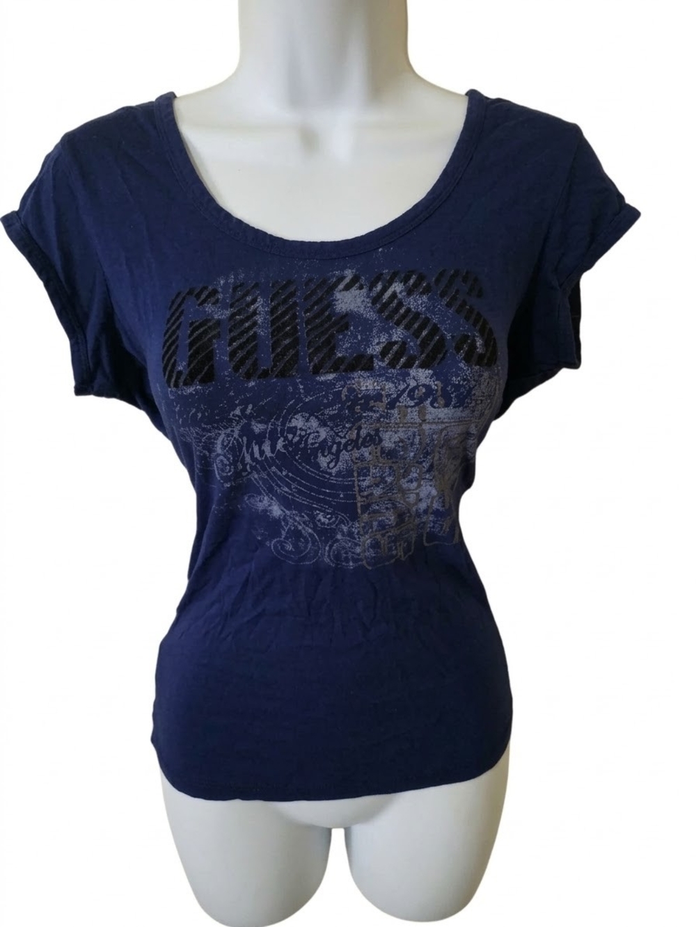 Guess Navy Graphic Top